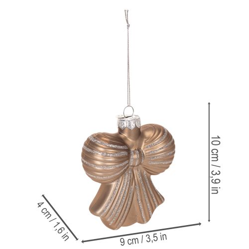 Szklane bombki choinkowe, kokarda do zawieszenia, 10cm, 2 sztuki | Floristik24.pl