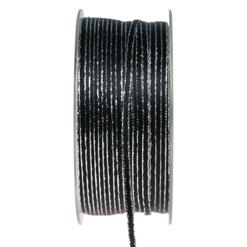 Produkt Wstążka prezentowa sznurek czarny srebrny 3mm 100m