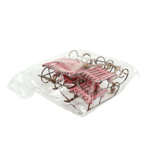 Produkt Sanki czerwone, rdzawe do zawieszenia 11cm 6szt