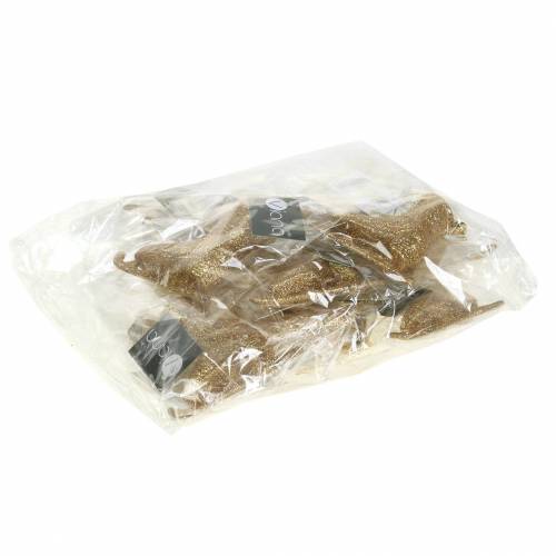 Floristik24 Ozdoba na choinkę łyżwy złota, brokat 8cm 12szt