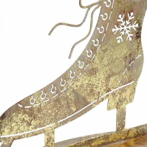 Produkt Metal Ice Skate, dekoracja zimowa, Deco Ice Skate, Boże Narodzenie Golden Antique Look H22,5cm