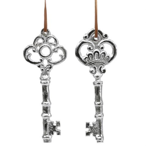 Floristik24 Klucz srebrny do zawieszenia 15,5cm 2szt.