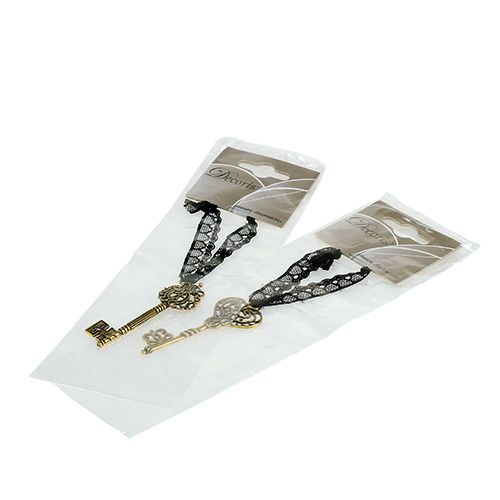 Floristik24 Klucz do zawieszenia 7cm złoty, antyczny 2 szt.