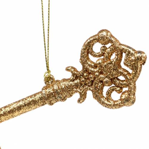 Produkt Ozdoba choinkowa klucz złoty, brokat 14,5cm 12szt.