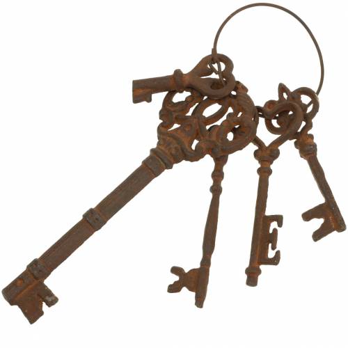 Floristik24 Brelok 5 ozdobnych kluczy żeliwny rdzawy 36cm