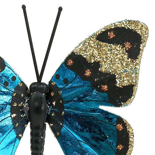 Floristik24 Motyl niebieski 7,5cm błyszczący 4szt.