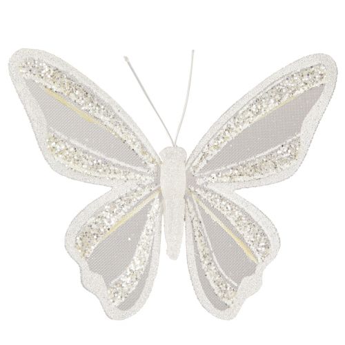 Floristik24 Dekoracja motyla pióro motyl wygląd 15x13cm 2 szt