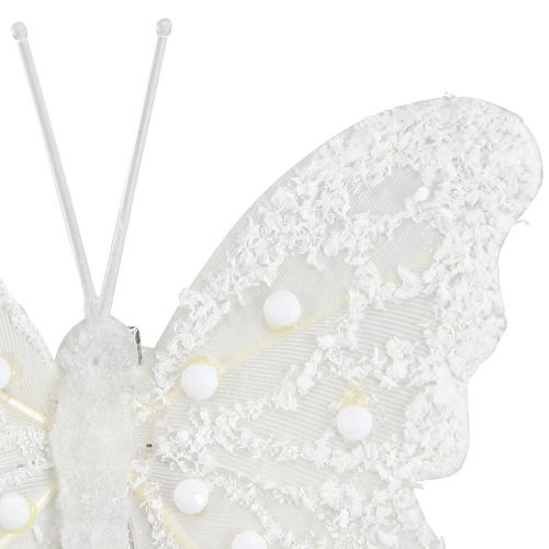 Produkt Ozdoba motylkowa w kolorze białym na klipsie 7,5cmx7cm 4 sztuki