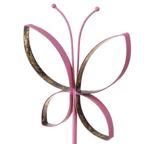Produkt Stojak dekoracyjny motyl metalowy fuksja złoty wys. 29cm 2 szt