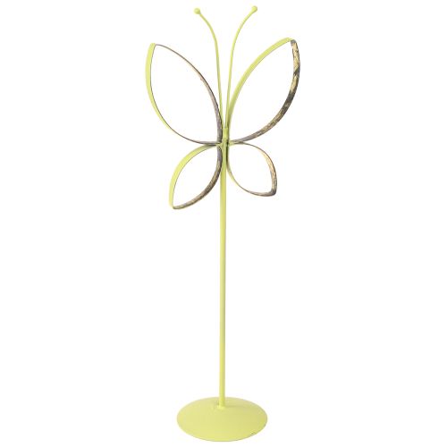 Floristik24 Ozdoba metalowa motyl wiosenno-zielona złota wys. 35cm 2 szt