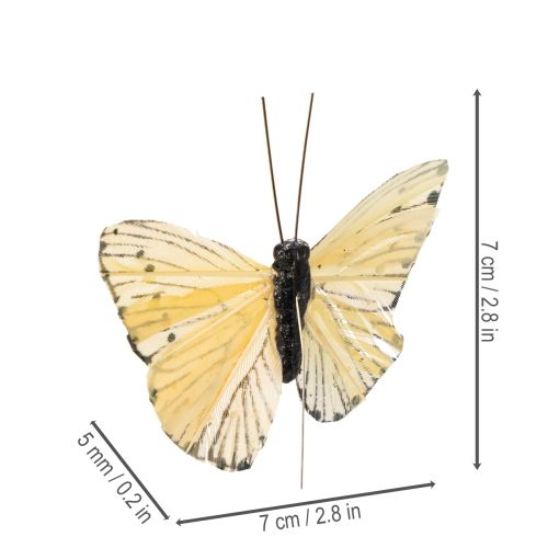 Produkt Dekoracyjne motyle na druciku do kolorowej dekoracji stołu, 7cm, 12 szt.