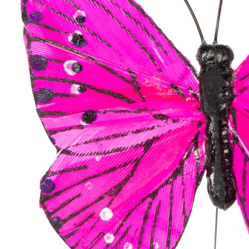 Produkt Dekoracyjne motyle na druciku do kolorowej dekoracji stołu, 7cm, 12 szt.