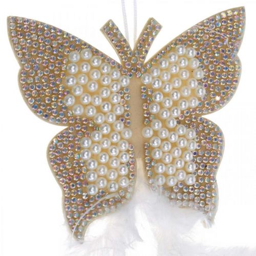Produkt Filcowy motyl wiszący kremowy Dekoracja ślubna 16cm