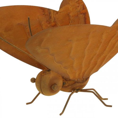 Floristik24 Figurka ogrodowa, motyl do postawienia, metalowa dekoracja patyna dł.20cm szer.21cm