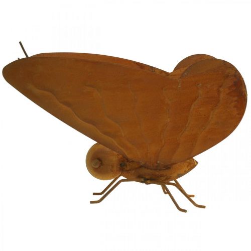 Floristik24 Figurka ogrodowa, motyl do postawienia, metalowa dekoracja patyna dł.20cm szer.21cm