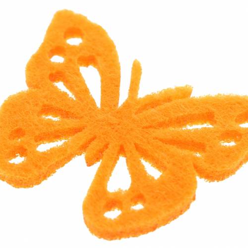 Filcowy Motyl Dekoracja Stołu Żółty Zielony Pomarańczowy Asortyment 3,5x4,5cm 54 szt.