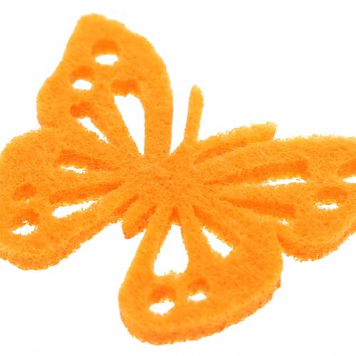 Floristik24 Filcowy Motyl Dekoracja Stołu Żółty Zielony Pomarańczowy Asortyment 3,5x4,5cm 54 szt.