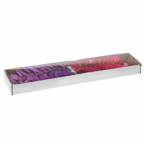 Pióra Motyl z drutu 7cm Różowy Fioletowy 24szt