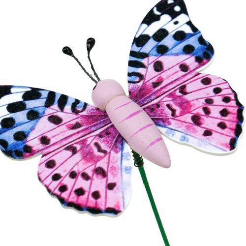 Produkt Dekoracyjny motylek na patyku Wtyczka kwiatowa Dekoracja wiosenna 16 sztuk