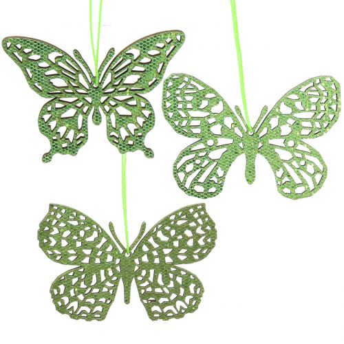 Produkt Wieszak dekoracyjny motyl zielony brokat 8cm 12 szt