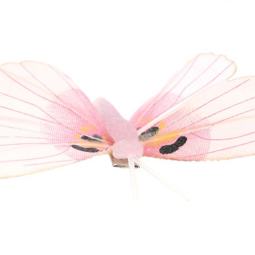 Produkt Motyl na klipsie różowy 8cm 8szt