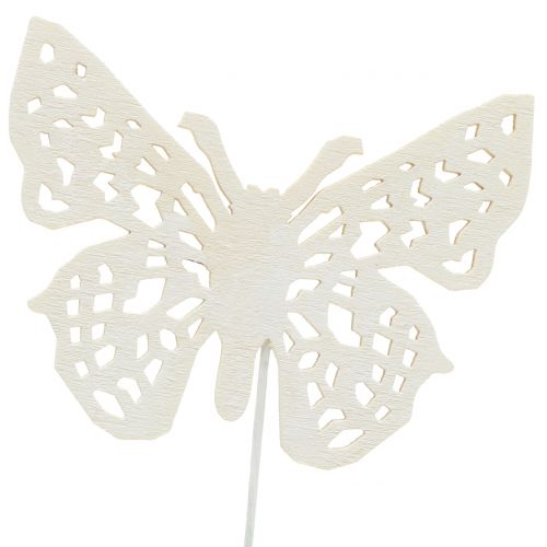 Produkt Wtyczka kwiatowa motyl biała 26cm 15szt