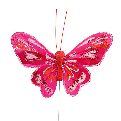 Floristik24 Motyl 9,5cm Różowy 12szt