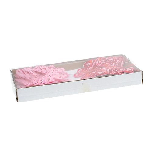 Floristik24 Motyl 9,5cm Różowy 12szt