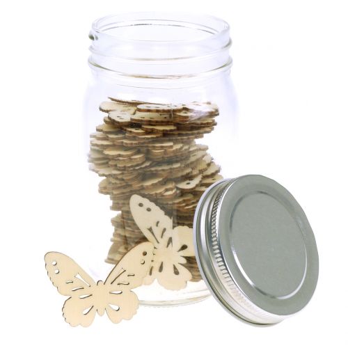 Floristik24 Motylki drewniane w szkle 60szt.