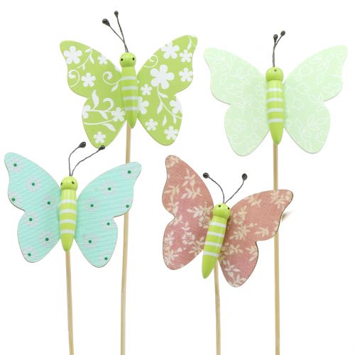 Floristik24 Zatyczka kwiatowa motyl drewno 18cm 12szt