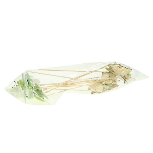 Zatyczka kwiatowa motyl drewno 18cm 12szt