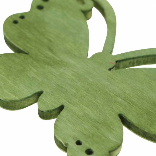 Floristik24 Dekoracja rozproszona drewno motylkowe pomarańczowy, żółty, zielony 4cm 72 szt