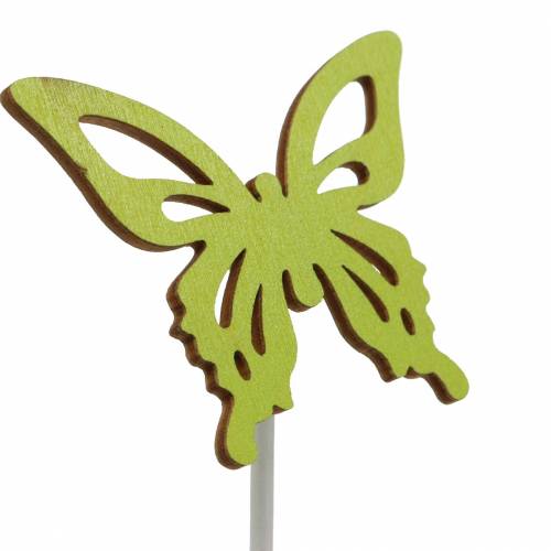 Floristik24 Kołek kwiatowy motylek drewno 7x5,5cm 12szt asortyment