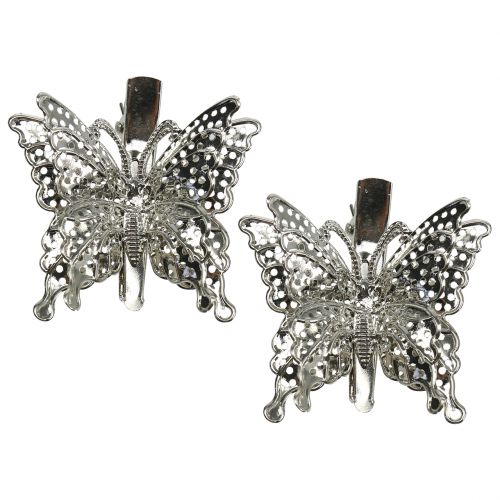 Motyl metalowy na klipsie 12 szt