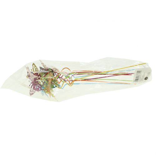 Produkt Wtyczka kwiatowa motylek kolorowa 22cm 12 szt