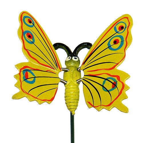 Produkt Motyl na patyku 8cm Żółty