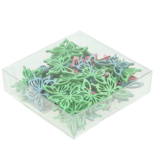 Floristik24 Motyle Mix Drewna Różowy, Zielony, Niebieski 4cm 72 szt