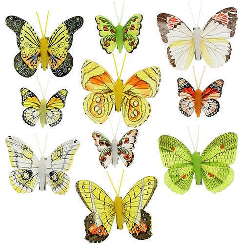 Floristik24 Motylki z klipsem 5cm - 7cm mix 10szt