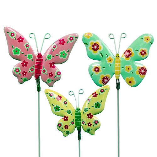 Motyle z drutu cyny kolorowe 6cmx5cm L24cm