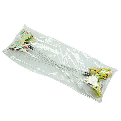 Floristik24 Motyle z drutem blaszane kolorowe 6cmx5cm dł.24cm