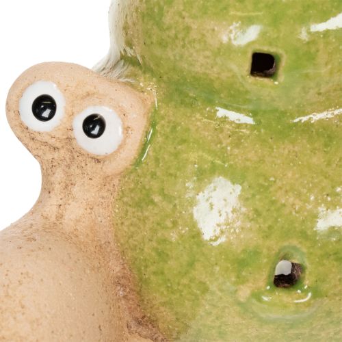 Produkt Ceramiczny, dekoracyjny ślimak z oświetleniem LED. Zabawna dekoracja stołu do domu i na balkon. 12 cm, 2 sztuki.