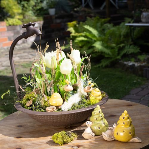 Produkt Ceramiczna figurka dekoracyjna ślimak z diodami LED jako ciekawa dekoracja stołu do domu i biura, 12 cm, 2 sztuki