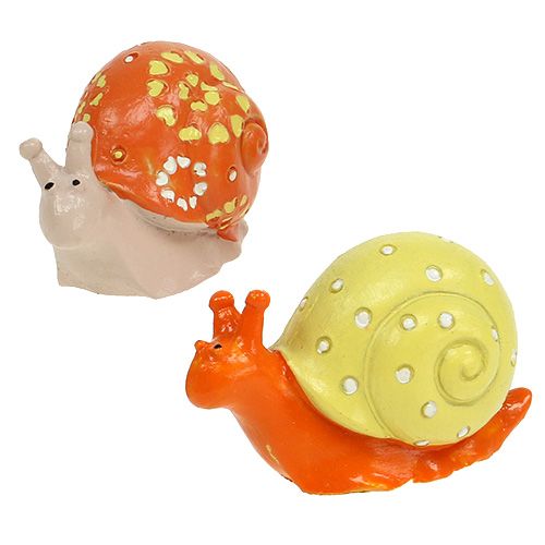 Floristik24 Ślimaki z klejem w kropki pomarańczowy, żółty 6cm 12szt.
