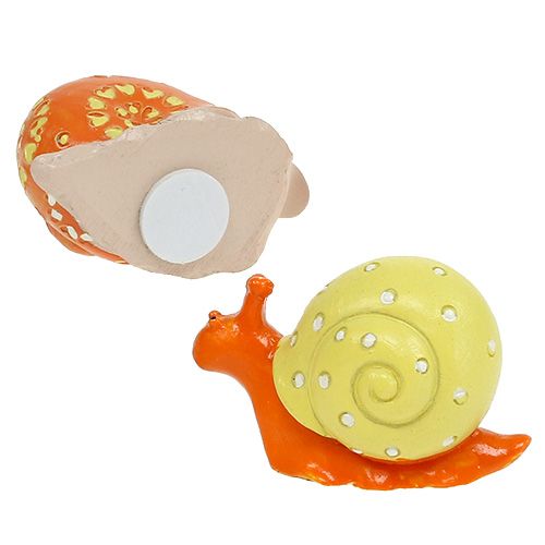 Floristik24 Ślimaki z klejem w kropki pomarańczowy, żółty 6cm 12szt.