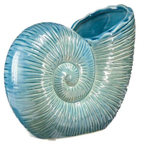 Floristik24 Ślimak wazon dekoracyjny wazon na kwiaty niebieski ceramiczny L18cm