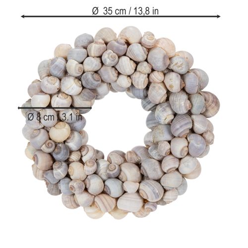 Produkt Wianek ślimakowy do powieszenia, dekoracyjny w stylu marynistycznym, Nathai, Ø35cm