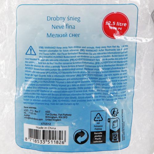 Produkt Dekoracja śnieżna posypka dekoracyjna płatki śniegu zimowe białe 2,5l