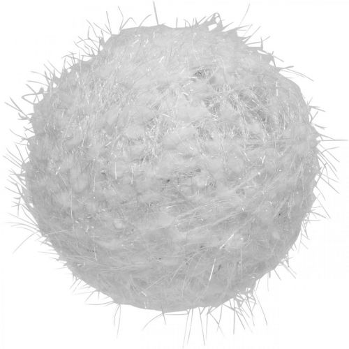 Snowball dekoracja zimowa kula dekoracyjna biała wełna Ø10cm 4szt