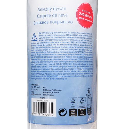 Produkt Dekoracja koca śnieżnego śnieg w białej zimowej dekoracji 240×90cm