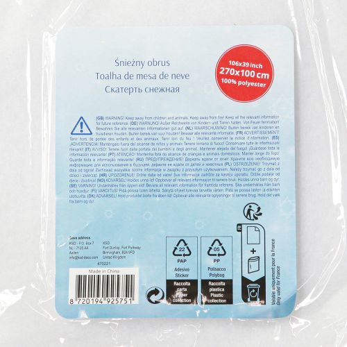 Produkt Kocyk śnieżny Obrus dekoracyjny zimowy biały 100×270cm